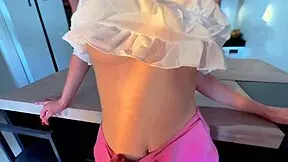 Submissive latina stepsis in miniskirt twerks moans rides my cock all new years