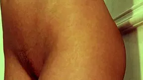 What If Dark Haired Teen Touched Her Shaved Pussy in Mirror?