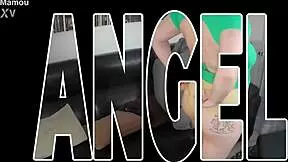 mamou avec angel's huge natural tits get cum covered after deepthroat and rimjob