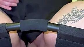 Riding Dick Hard on My Sex Chair with Wet Pussy Close Up