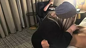 First time cucking boyfriend with fat friend's huge cock deepthroat