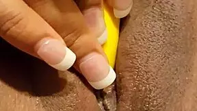 A young bbw latina girl masturbates using chocolate in a horny solo session