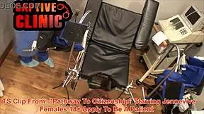 Naked latina teen patient bound in hospital gyno exam bloopers backstage😏