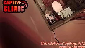 Naked latina teen patient bound in hospital gyno exam bloopers backstage😏