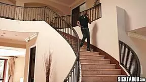 latina kneels suddenly sucks huge black cock then takes rough pounding.