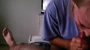 Wanna see amateur wife slobber on huge cock with sloppy fruit roll-up blowjob?