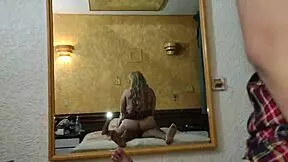 busty latina rides boyfriend's cock cowgirl pov with her big tits bouncing