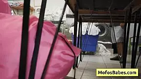 hey check out nikki mars that juicy teen booty bouncing on jason legend's huge cock in the laundromat