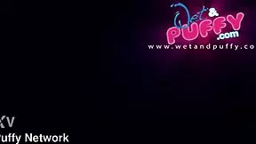 yvonne spreads her wet puffy pussy lips wide playing solo with toys and dildo