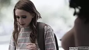 big tits milf SUCKS husband's BBC fresh from teen pussy