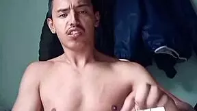 Young Tanned Colombian Hunk Jerks Cock to Cum