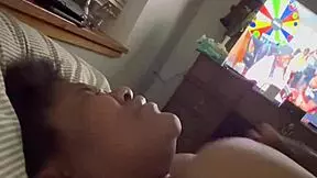 she rubs fat juicy tits to climax