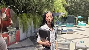 Couple caught mid-fuck in private home tour threesome gone wild