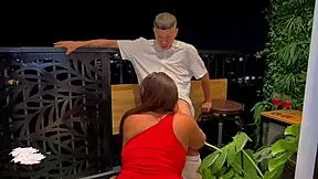 Horny chubby Colombian milf savannah watson balcony bangs young stud post-dinner