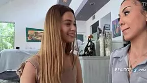 Couple caught mid-fuck in private home tour threesome gone wild