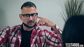 Stepdad Can't Resist Horny Teen's Tempting Hairy Pussy