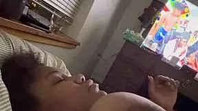 she rubs fat juicy tits to climax