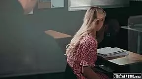 creepy janitor licks hairy teen then fucks her hard