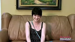 short haired cutie cora shares playful moments with her partner