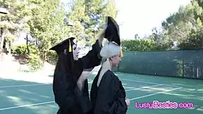 Post-grad pussy party explodes with besties licking nonstop!