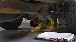 small teen's tiny tits get covered in thick sperm