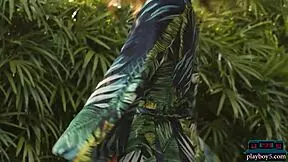 Pre-boob job kit rysha strips petite tits outdoors teasing