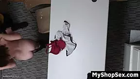 Shoplifter teen realizes evidence too strong bends over for officer's cock on hidden cam