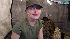 i'm so horny watching this blonde soldier finger her big tits and ass to orgasm 😩💦