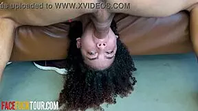 watch this petite latina 18yo cutie get her face wrecked by a big white cock deepthroat