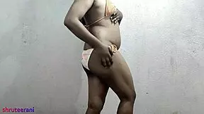 my micro bikini crossdressing shows off shaved ass