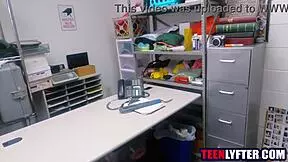 Blonde Teen Thief Deepthroats Mall Cop's Cock!