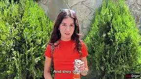 crazy girl sucks dick in bushes for huge public facial