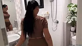 naughty stepsis showered with cream but wait there's more in the bedroom