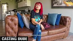 Nerdy redhead latina teen chokes on massive cock in sloppy pov deepthroat gagging