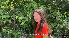 crazy girl sucks dick in bushes for huge public facial