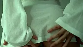 Pretty Petite Teen Babe Rubs Ass with Creamy White Lube in Close-Up Solo Show