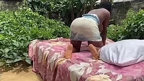 young african black teen enjoys outdoor session with big cock partner