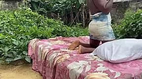 young african black teen enjoys outdoor session with big cock partner
