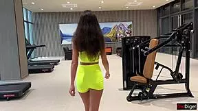 Gym Girl's Skinny Body Bent for Doggystyle Facial Cumwalk Finish!
