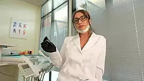 Pov slutty doctor milf blows huge cock rides cowgirl in dentist office contest