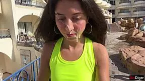 Gym Girl's Skinny Body Bent for Doggystyle Facial Cumwalk Finish!