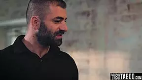 Petite hairy milf criminal takes big cock anal threesome from parole officer bent over desk