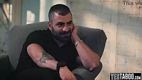 Petite hairy milf criminal takes big cock anal threesome from parole officer bent over desk