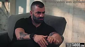 Petite hairy milf criminal takes big cock anal threesome from parole officer bent over desk