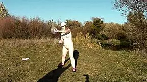autumn the sporty cute milf frina strips naked outdoors plays badminton public doggystyle big ass natural tits pussy
