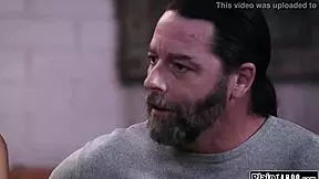 hey two old guys trick this petite teen 18+ into deepthroat monster cock domination and ass licking threesome