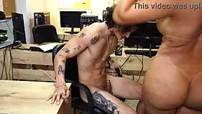 Big-ass latina secretary shakes her curves for boss's son right in the office for that edge