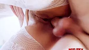 Shaved Stepmom's Wet Pussy Rides Quiet Stepson in Garage Heat