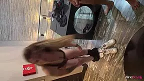 aline novak's huge ass SHAKES in blonde-on-latin mmf sandwich!