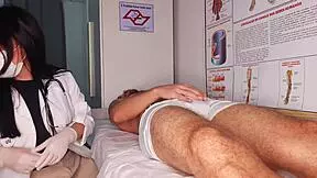 Nurse and Hot Latina Watch Patient's Monster Cock Erection!